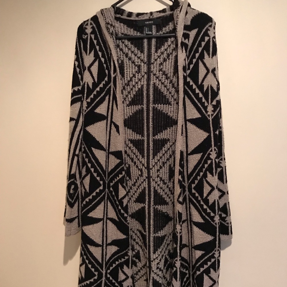 Black & Tan Long Cardi